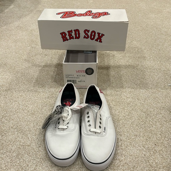Vans Red Sox Never Worn Limited Edition White Leather Authentic